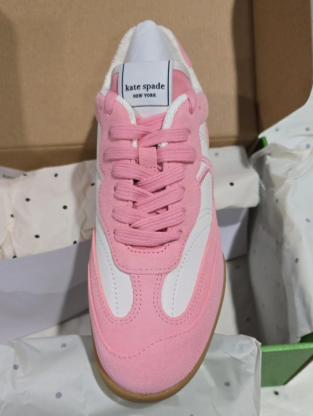 Kate Spade KS Drift Lace-Up Sneakers, Cream/Grapefruit Soda